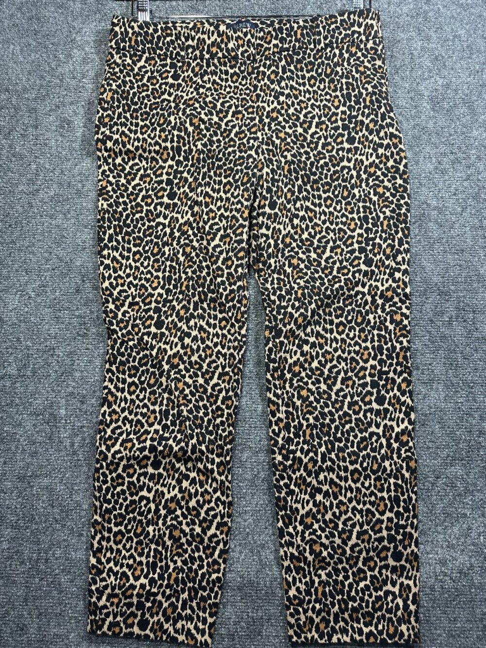 J Crew Pants Womens 6 Winnie Pant In Leopard Side Zipper Cotton Stretch Ankle